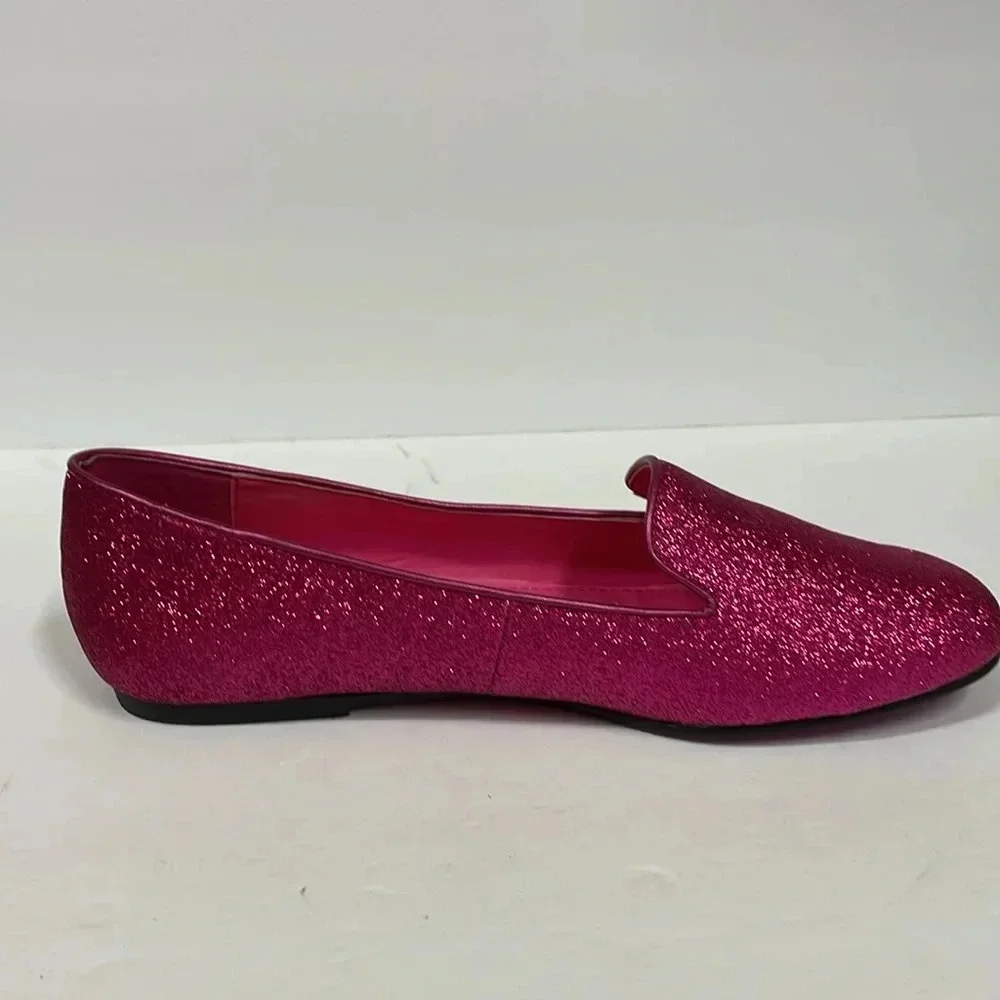 Twiggy London Pink Glittery Wide Width Taylor Swift Flats